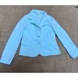 LN EUC ELSY Turquoise Sweatshirt Blazer 5 6